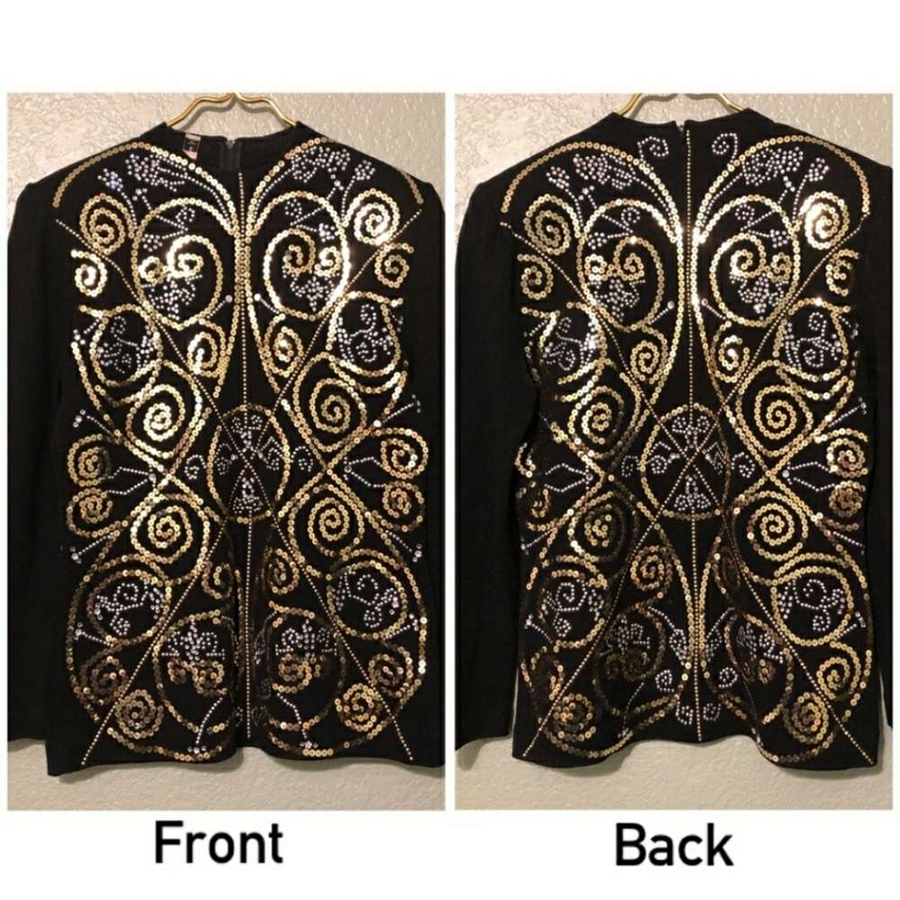 St. John Marie Crew Neck Sequin Sweater | sz med